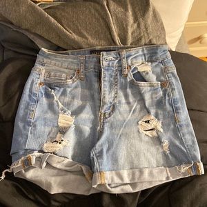 High waisted midi aeropostale jean shorts